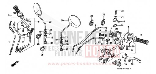 HEBELGRIFF/SCHALTER/ KABEL SLR650W de 1998